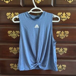 Adidas Women's Knot Front Blue Muscle Tee